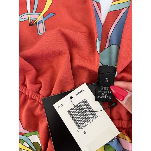 NWT CHEQUER Bloomingdales Multicolor Summertime Mini Dress Womens Size 6 - Picture 15 of 16